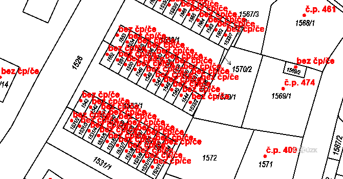 Liberec 47287781 na parcele st. 1545 v KÚ Ruprechtice, Katastrální mapa