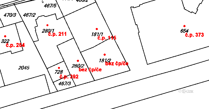 Zlín 47808781 na parcele st. 181/2 v KÚ Louky nad Dřevnicí, Katastrální mapa