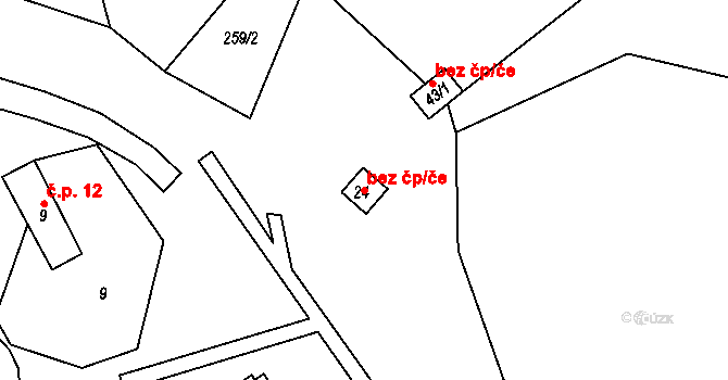 Štěpánov nad Svratkou 49616781 na parcele st. 24 v KÚ Vrtěžíř, Katastrální mapa