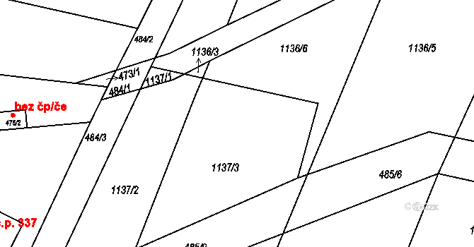 Bystřice pod Hostýnem 49706781 na parcele st. 1137/3 v KÚ Rychlov u Bystřice pod Hostýnem, Katastrální mapa