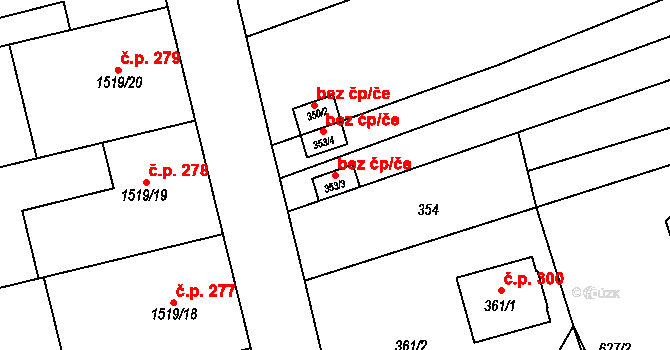 Bořitov 49923781 na parcele st. 353/3 v KÚ Bořitov, Katastrální mapa