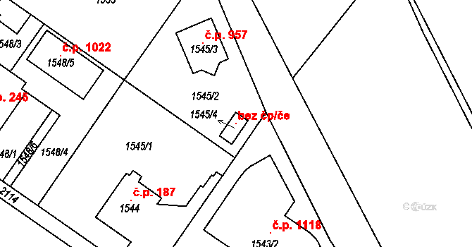 Praha 50147781 na parcele st. 1545/4 v KÚ Kbely, Katastrální mapa