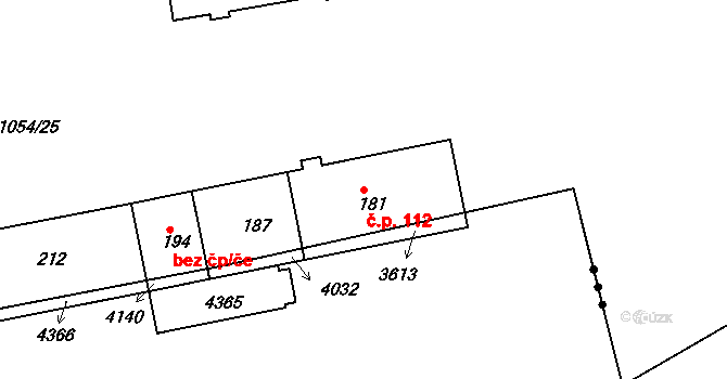 Chrastavice 112 na parcele st. 181 v KÚ Chrastavice, Katastrální mapa