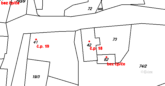 Tasnovice 18, Horšovský Týn na parcele st. 42 v KÚ Tasnovice, Katastrální mapa