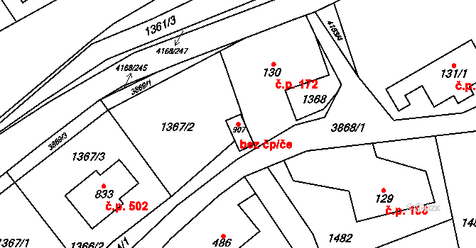 Libouchec 79598781 na parcele st. 907 v KÚ Libouchec, Katastrální mapa