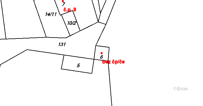 Hartmanice 82218781 na parcele st. 6 v KÚ Loučová, Katastrální mapa