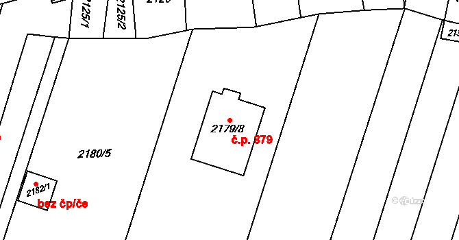 Moravský Krumlov 879 na parcele st. 2179/8 v KÚ Moravský Krumlov, Katastrální mapa