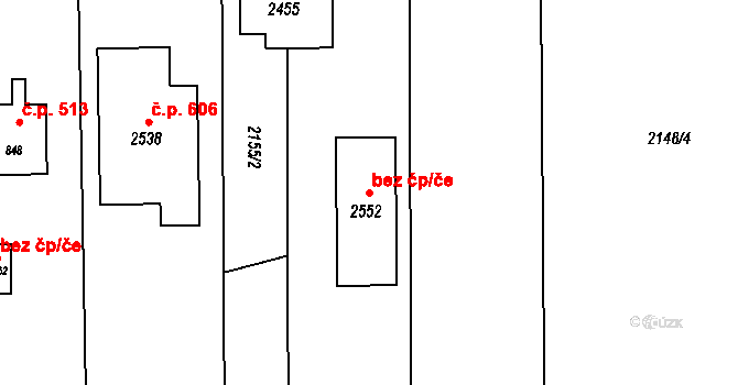 Hranice 109014782 na parcele st. 2552 v KÚ Drahotuše, Katastrální mapa