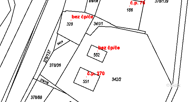 Trstěnice 118115782 na parcele st. 552 v KÚ Trstěnice u Litomyšle, Katastrální mapa