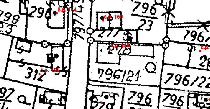 Vanovice 148, Všejany na parcele st. 278 v KÚ Všejany, Katastrální mapa