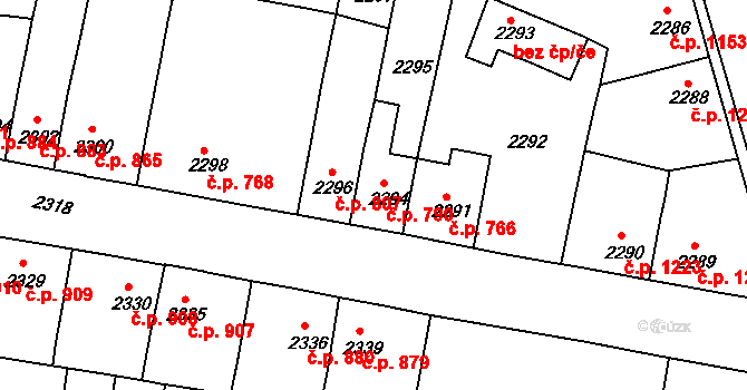 Tachov 790 na parcele st. 2294 v KÚ Tachov, Katastrální mapa