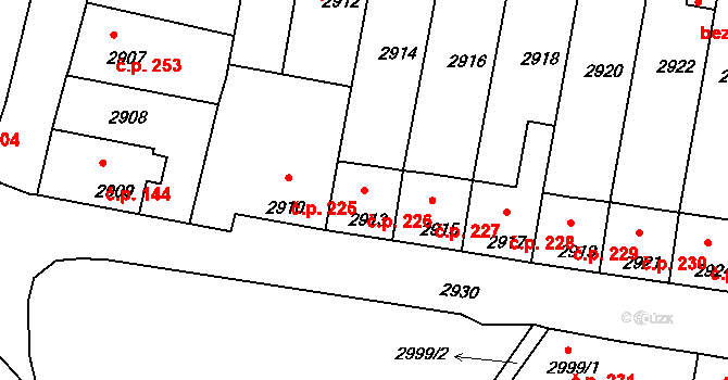 Mimoň I 226, Mimoň na parcele st. 2913 v KÚ Mimoň, Katastrální mapa