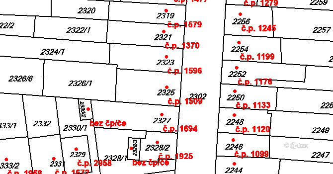 Líšeň 1509, Brno na parcele st. 2325 v KÚ Líšeň, Katastrální mapa