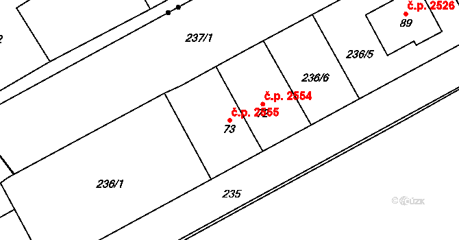 Dvůr Králové nad Labem 2555 na parcele st. 73 v KÚ Sylvárov, Katastrální mapa