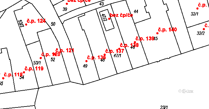 Šluknov 137 na parcele st. 48 v KÚ Šluknov, Katastrální mapa