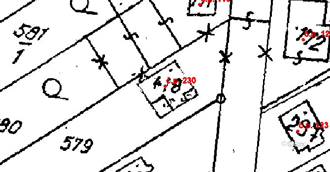 Prosiměřice 230 na parcele st. 418 v KÚ Prosiměřice, Katastrální mapa