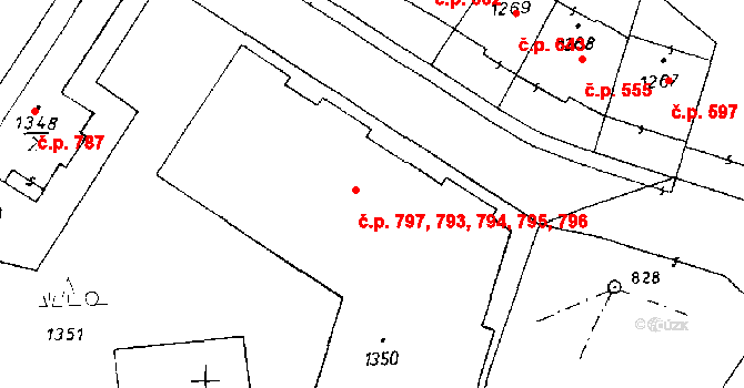 Poděbrady II 793,794,795,796,797, Poděbrady, Katastrální mapa