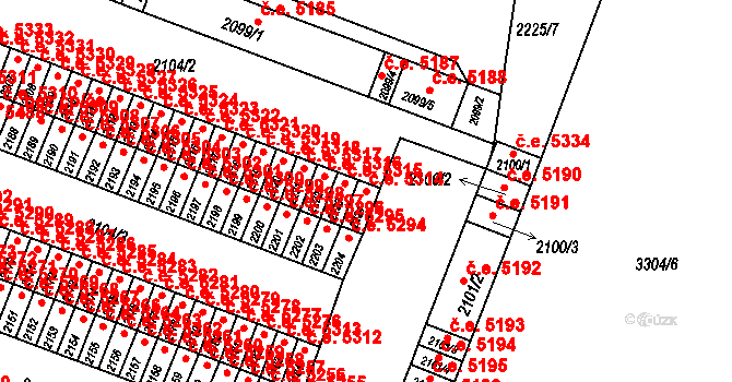 Kadaň 5314 na parcele st. 2224 v KÚ Kadaň, Katastrální mapa