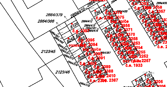 Hodonín 2393 na parcele st. 8017 v KÚ Hodonín, Katastrální mapa