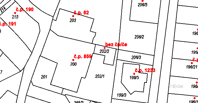 Kosmonosy 41529782 na parcele st. 202/2 v KÚ Kosmonosy, Katastrální mapa