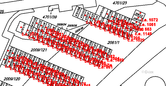 Chomutov 41778782 na parcele st. 2061/19 v KÚ Chomutov I, Katastrální mapa