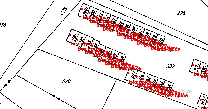 Orlová 43983782 na parcele st. 286 v KÚ Horní Lutyně, Katastrální mapa