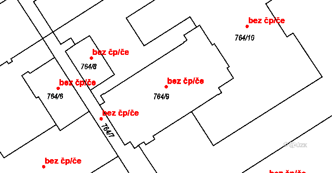 Praha 47964782 na parcele st. 764/9 v KÚ Nusle, Katastrální mapa