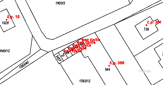 Dašice 48641782 na parcele st. 633 v KÚ Dašice, Katastrální mapa