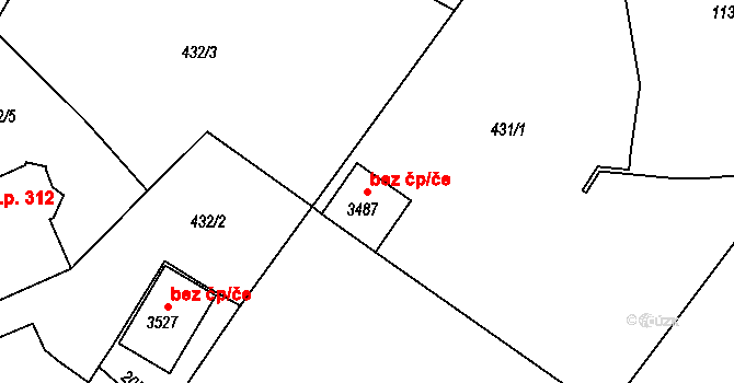 Ústí nad Orlicí 48687782 na parcele st. 3487 v KÚ Ústí nad Orlicí, Katastrální mapa