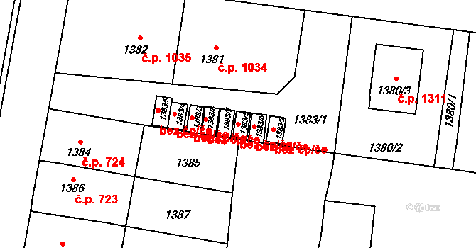 Moravská Třebová 48774782 na parcele st. 1383/5 v KÚ Moravská Třebová, Katastrální mapa