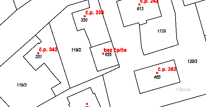 Švihov 49607782 na parcele st. 655 v KÚ Švihov u Klatov, Katastrální mapa