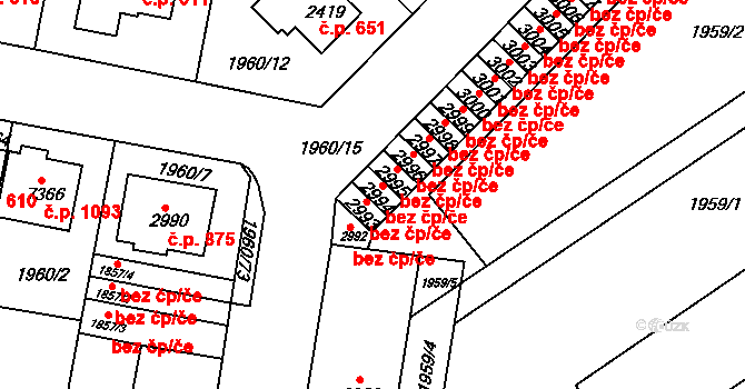 Třebíč 50393782 na parcele st. 2994 v KÚ Třebíč, Katastrální mapa