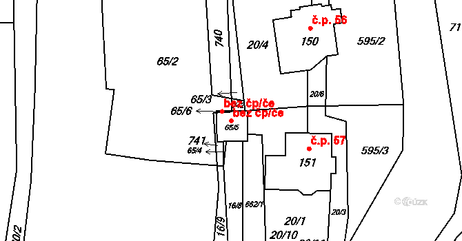 Kutrovice 80271782 na parcele st. 65/5 v KÚ Kutrovice, Katastrální mapa