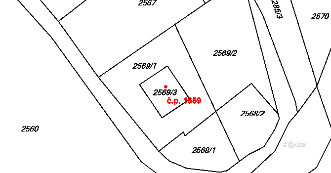 Příbor 1659 na parcele st. 2569/3 v KÚ Příbor, Katastrální mapa