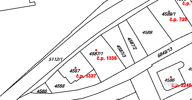 Přerov I-Město 1338, Přerov na parcele st. 4587/1 v KÚ Přerov, Katastrální mapa