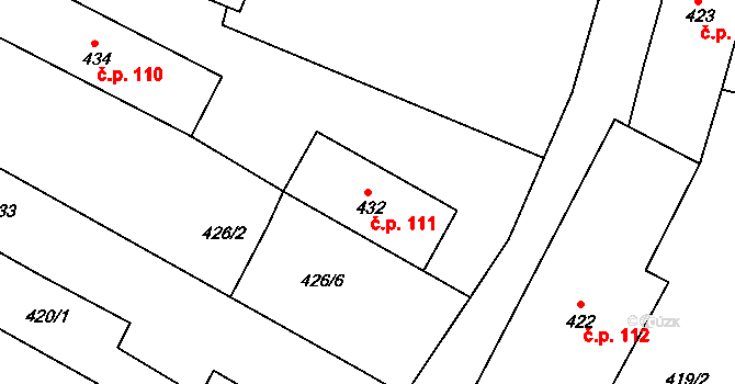 Březová 111 na parcele st. 432 v KÚ Březová, Katastrální mapa