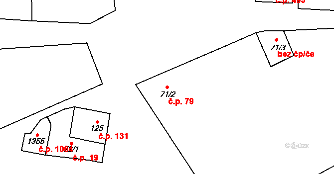 Líbeznice 79 na parcele st. 71/2 v KÚ Líbeznice, Katastrální mapa