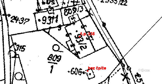 Horní Branná 235 na parcele st. 93/2 v KÚ Horní Branná, Katastrální mapa