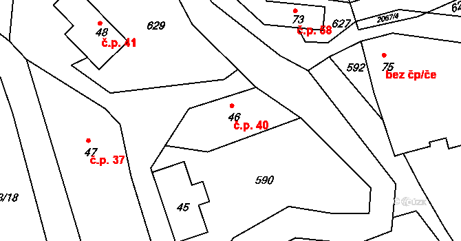 Lindava 40, Cvikov na parcele st. 46 v KÚ Lindava, Katastrální mapa