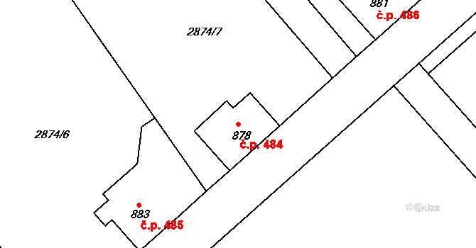 Cvikov II 484, Cvikov na parcele st. 878 v KÚ Cvikov, Katastrální mapa