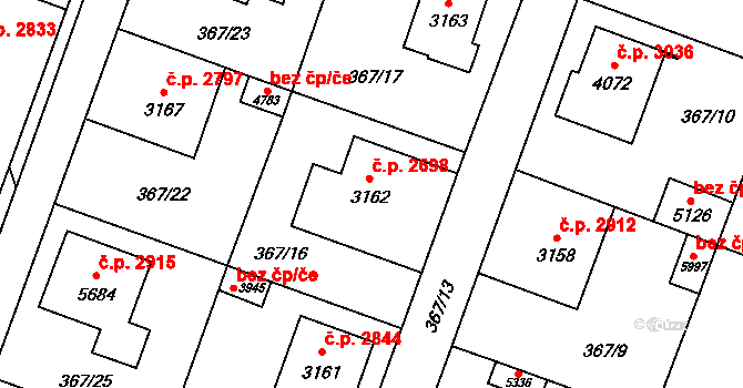 Břeclav 2698 na parcele st. 3162 v KÚ Břeclav, Katastrální mapa