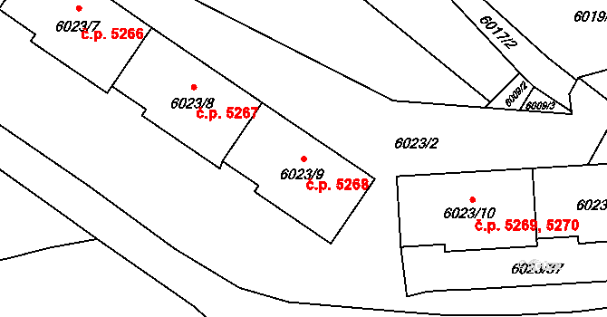 Chomutov 5268 na parcele st. 6023/9 v KÚ Chomutov I, Katastrální mapa