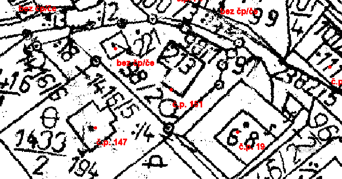 Těmice 151 na parcele st. 213 v KÚ Těmice u Kamenice nad Lipou, Katastrální mapa