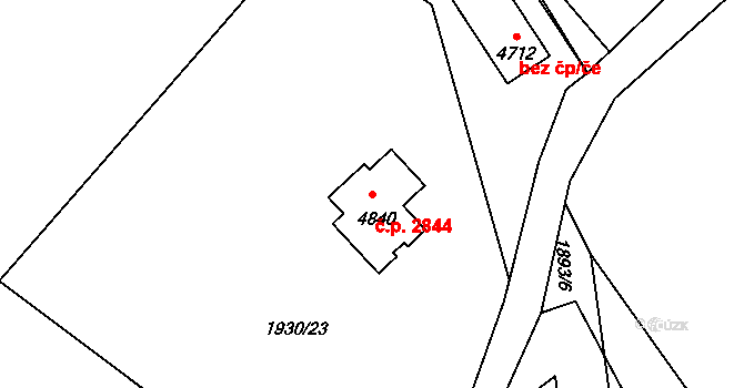 Rožnov pod Radhoštěm 2844 na parcele st. 4840 v KÚ Rožnov pod Radhoštěm, Katastrální mapa