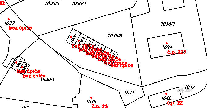 Doksy 39739783 na parcele st. 1035/6 v KÚ Doksy u Máchova jezera, Katastrální mapa