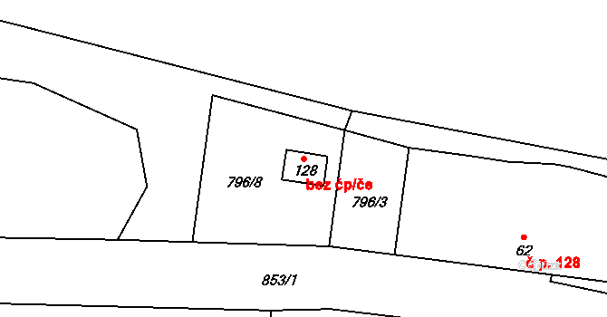 Čejetice 40716783 na parcele st. 128 v KÚ Čejetice, Katastrální mapa