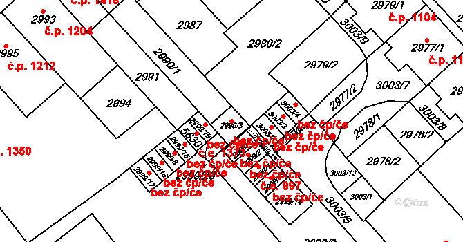 Chomutov 41804783 na parcele st. 2990/3 v KÚ Chomutov I, Katastrální mapa