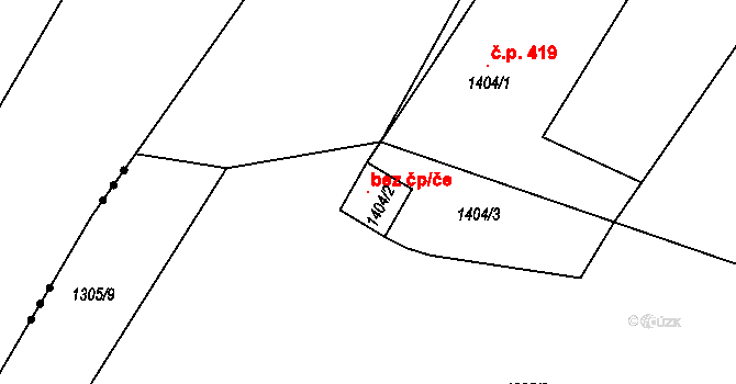 Lužná 41810783 na parcele st. 1404/2 v KÚ Lužná u Rakovníka, Katastrální mapa