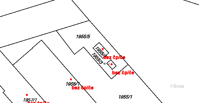 Teplice 42469783 na parcele st. 1955/4 v KÚ Teplice, Katastrální mapa