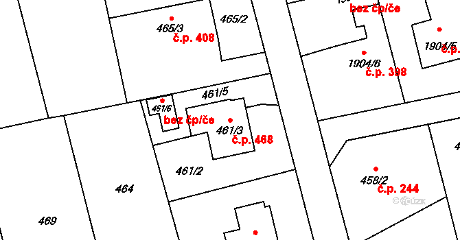 Píšť 468 na parcele st. 461/3 v KÚ Píšť, Katastrální mapa